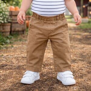 Starting Out Infant Tan‎ Brown Pull-On Pants Size 12M Soft Cotton Baby